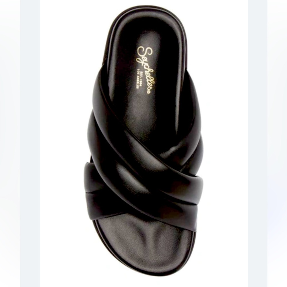 Seychelles Driving Force Leather Platform Slide Sandals